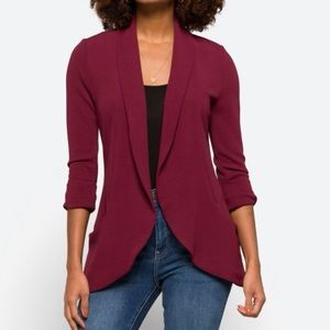 Dark purple tunic blazer